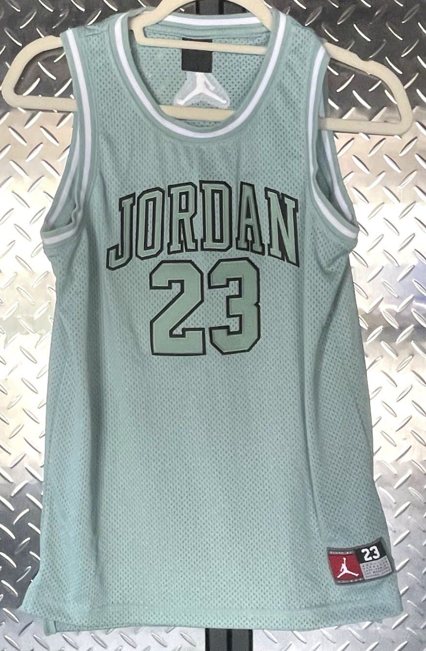 Jordan Brand Youth L 12-13 Mint Green #23 Basketball Mesh Jersey